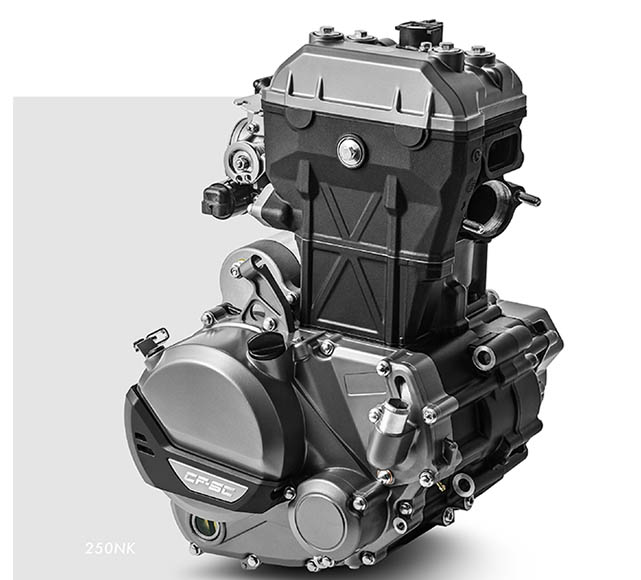 采用249cc dohc 单缸水冷发动机,双顶置凸轮轴设计,减少机械运动惯量